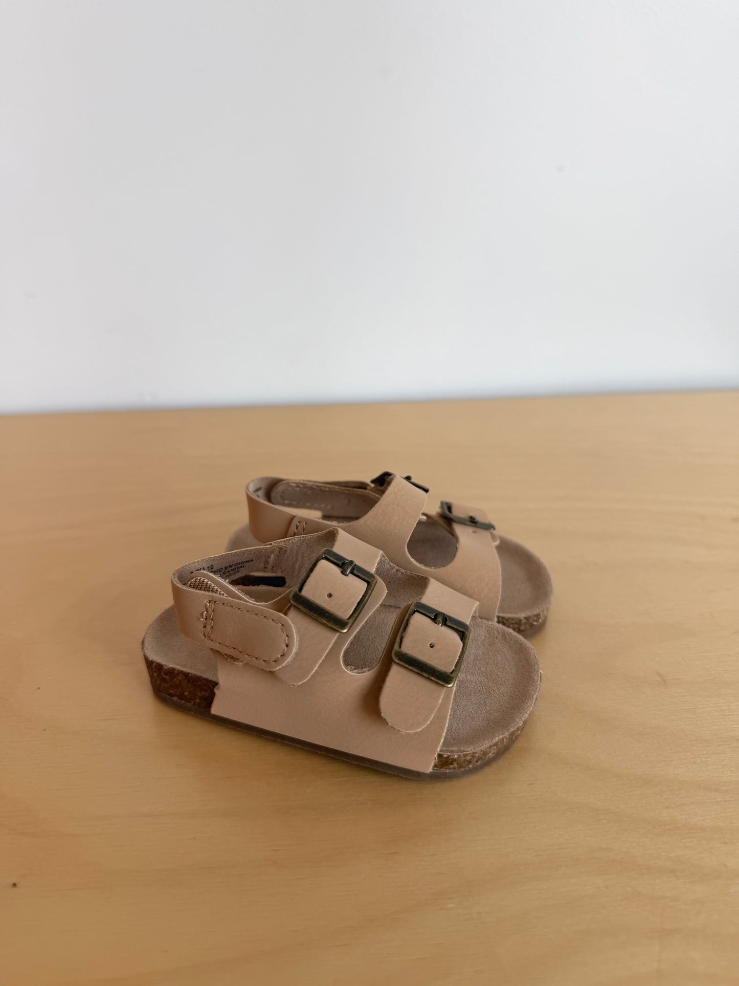 Tan Buckle Sandals / 3-6m
