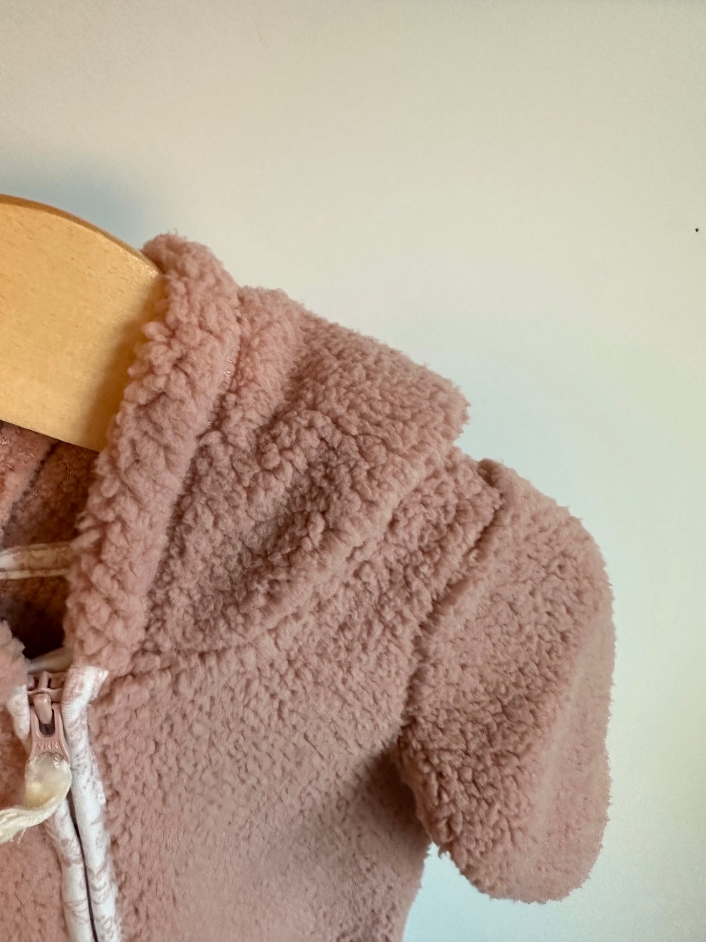 Floral Trim Hood Fleece Bunting Suit (With Tags) / 9m