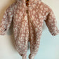 Animal Print Pink Fleece Bunting Suit / 6m