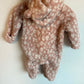 Animal Print Pink Fleece Bunting Suit / 6m