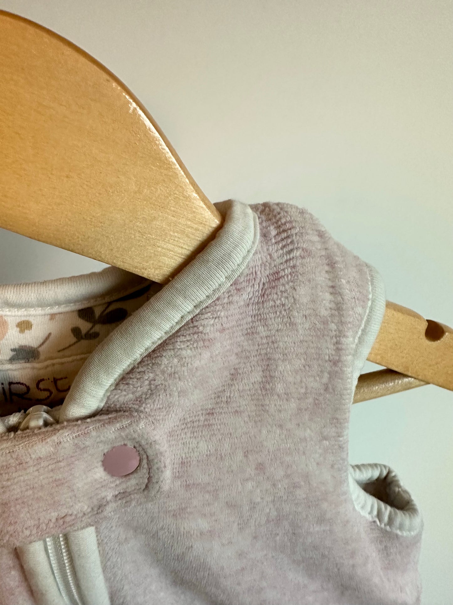 Pink Sleep Sack with White Trim / 6-18m