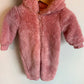 Rosy Pink Hood Bunting Suit / 6-9m