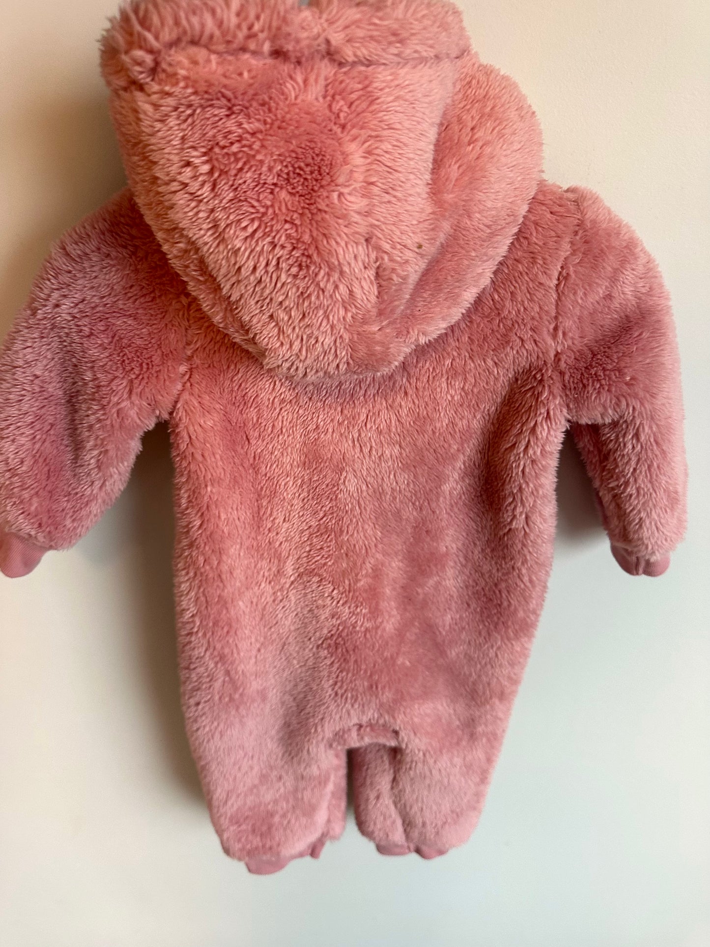 Rosy Pink Hood Bunting Suit / 6-9m