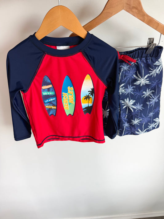 Surf Board Top + Shorts Swim Suit / 5 years