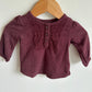 Burgundy Long Sleeve Top / 3-6m