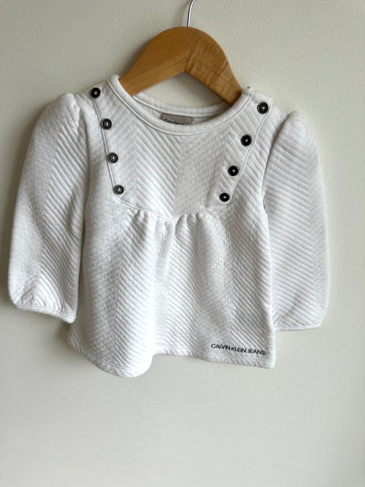 White Button Design Sweater / 18m