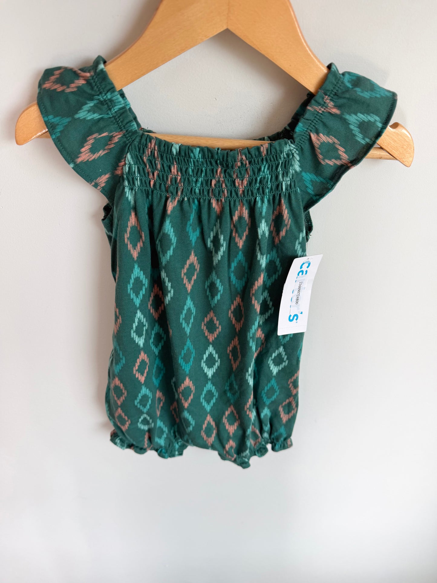 Green Triangle Romper (With tags) / 12m