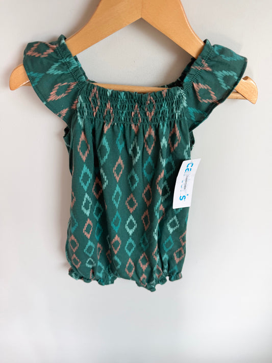 Green Triangle Romper (With tags) / 12m