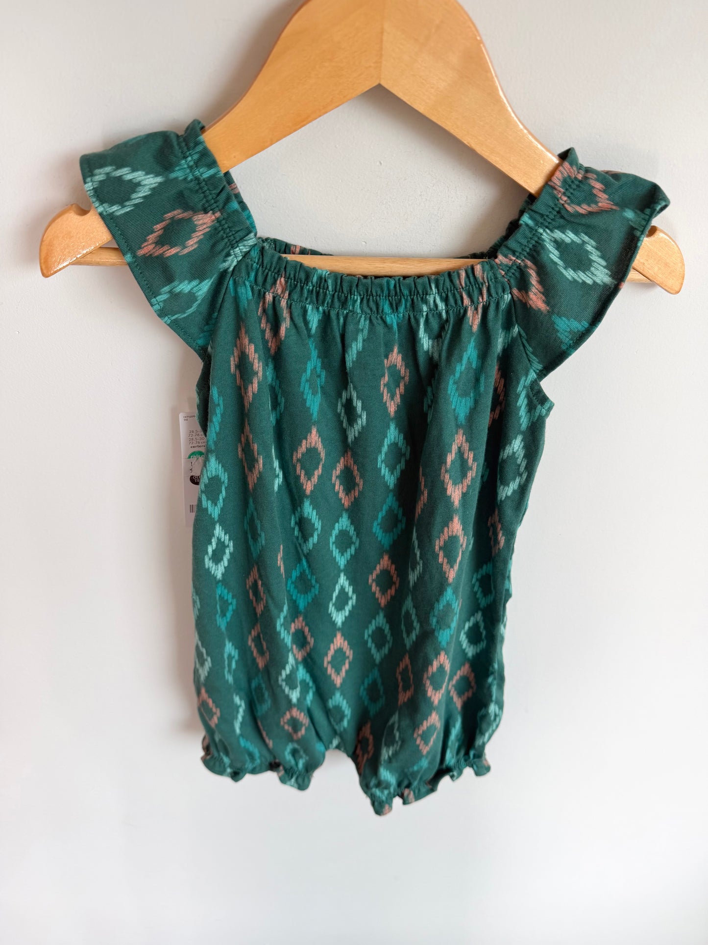Green Triangle Romper (With tags) / 12m