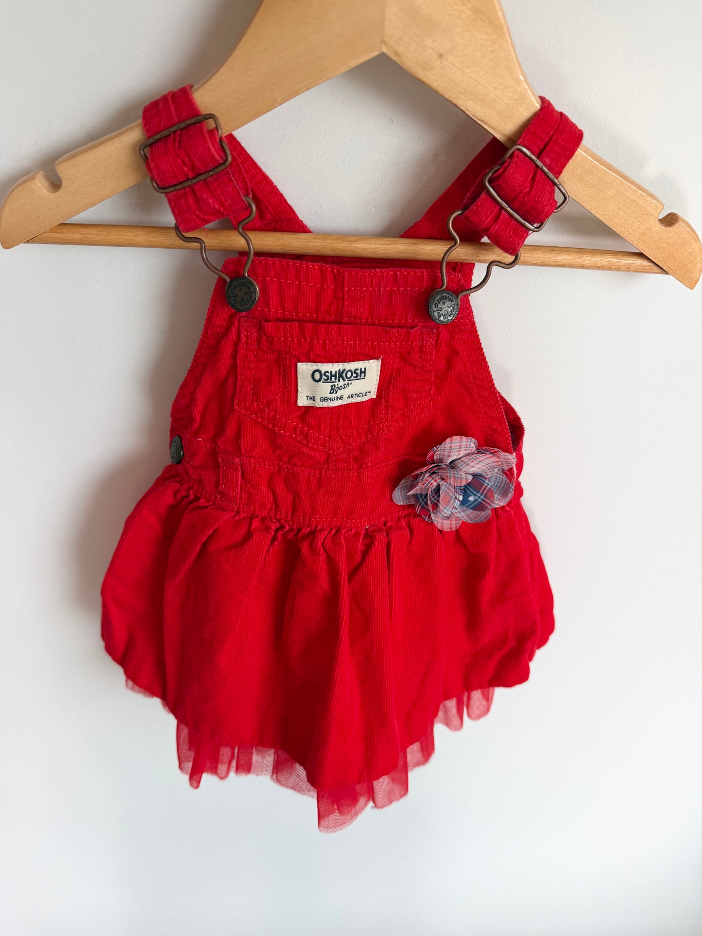 OshKosh Red Overalls Skirt / 6m