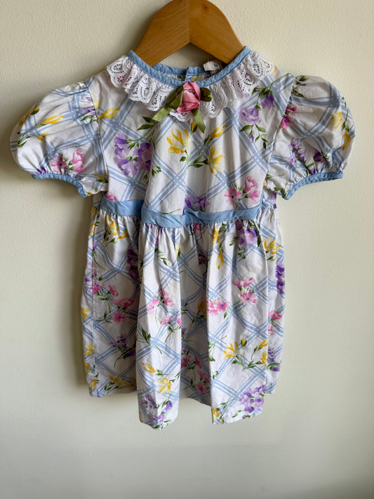 Vintage Floral Dress with Puff Sleeves / 4 years