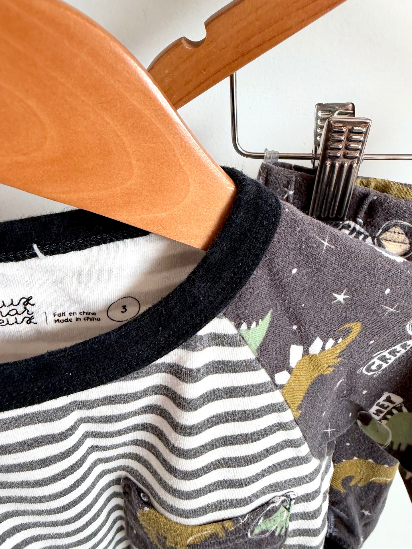 Deux Par Deux Dino PJ Set / 2-3T