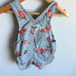 Floral Dusty Blus Short Overalls / 9m