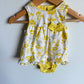 Yellow White Floral Bodysuit Dress / 3-6m