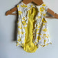 Yellow White Floral Bodysuit Dress / 3-6m