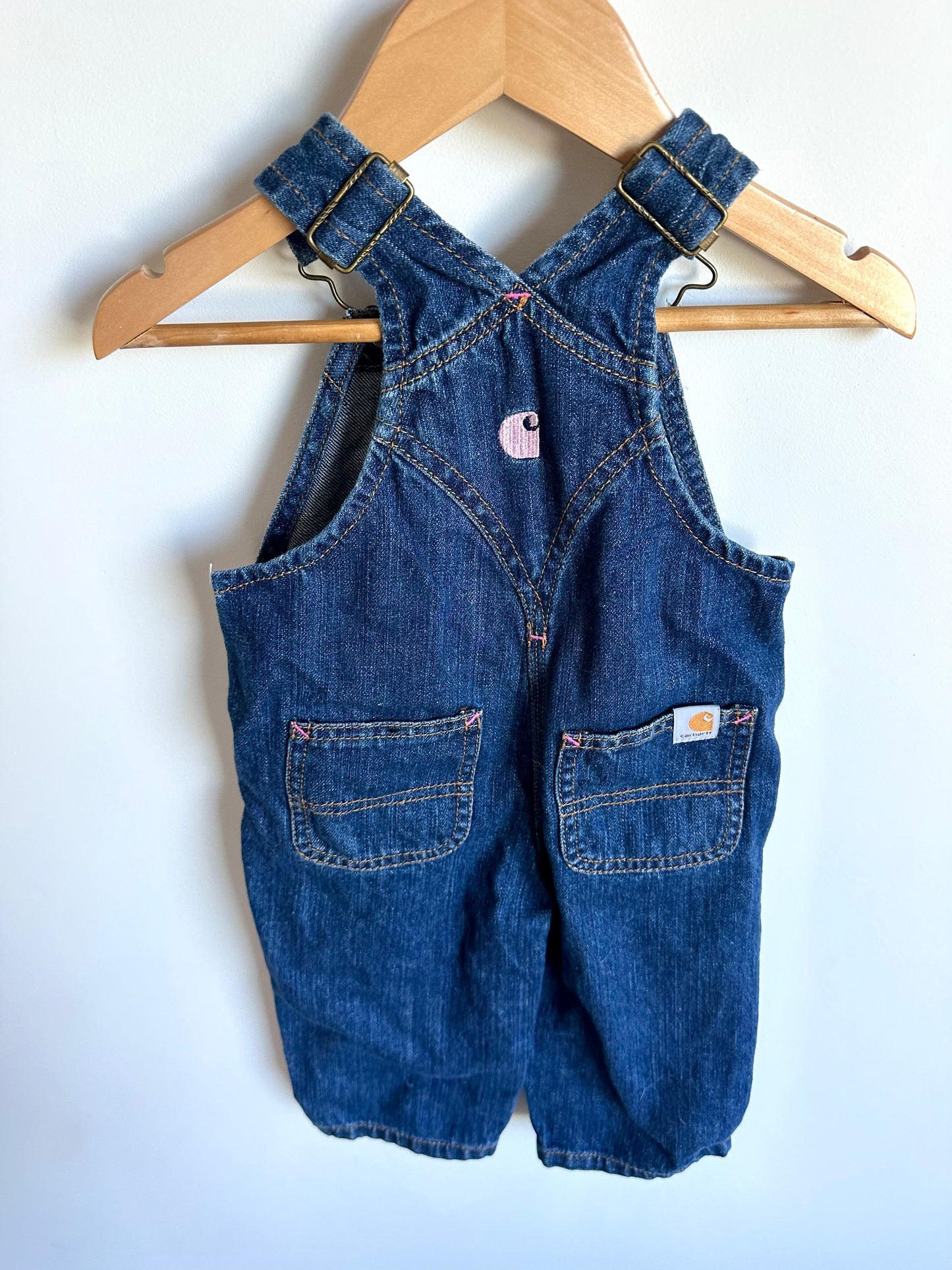 Heart Embroidery Denim Overalls / 12m