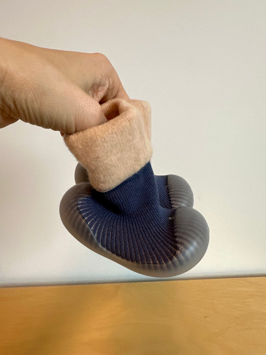 Navy Beige Shoes / Size 3.5 Infant?