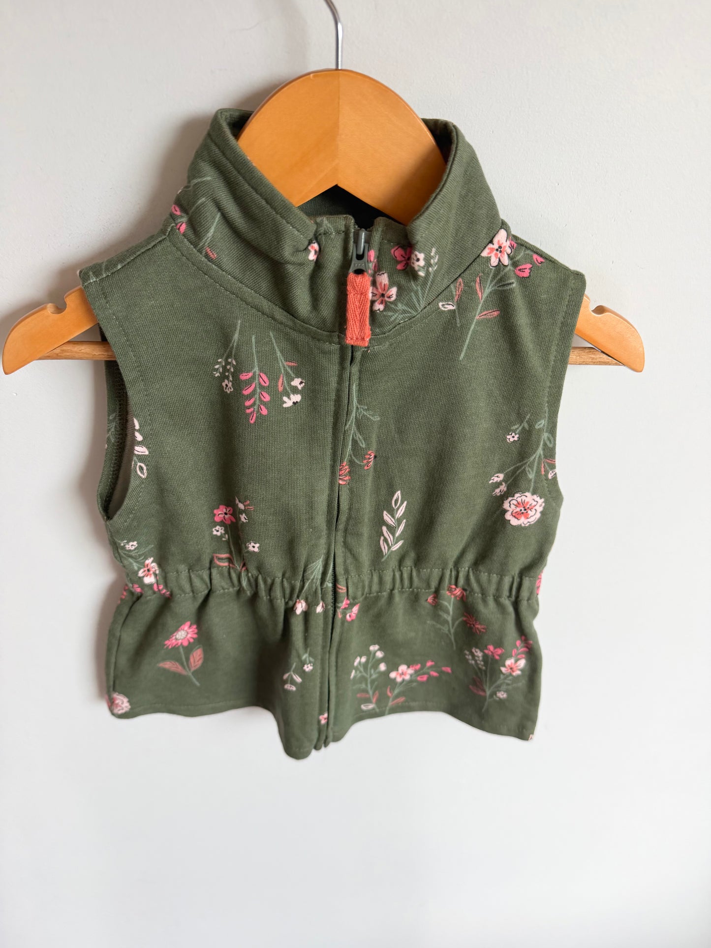 Green Flowers Vest / 24m