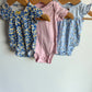 Blue Floral, Pink + Ruffle Sleeve Bodysuits (3) / 3m