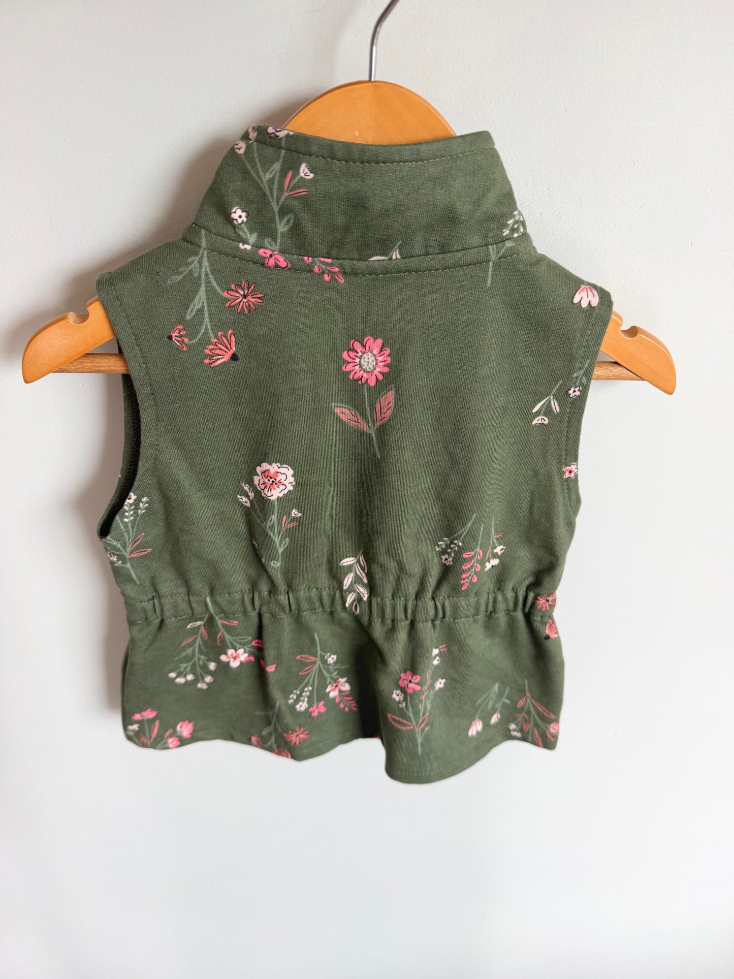 Green Flowers Vest / 24m