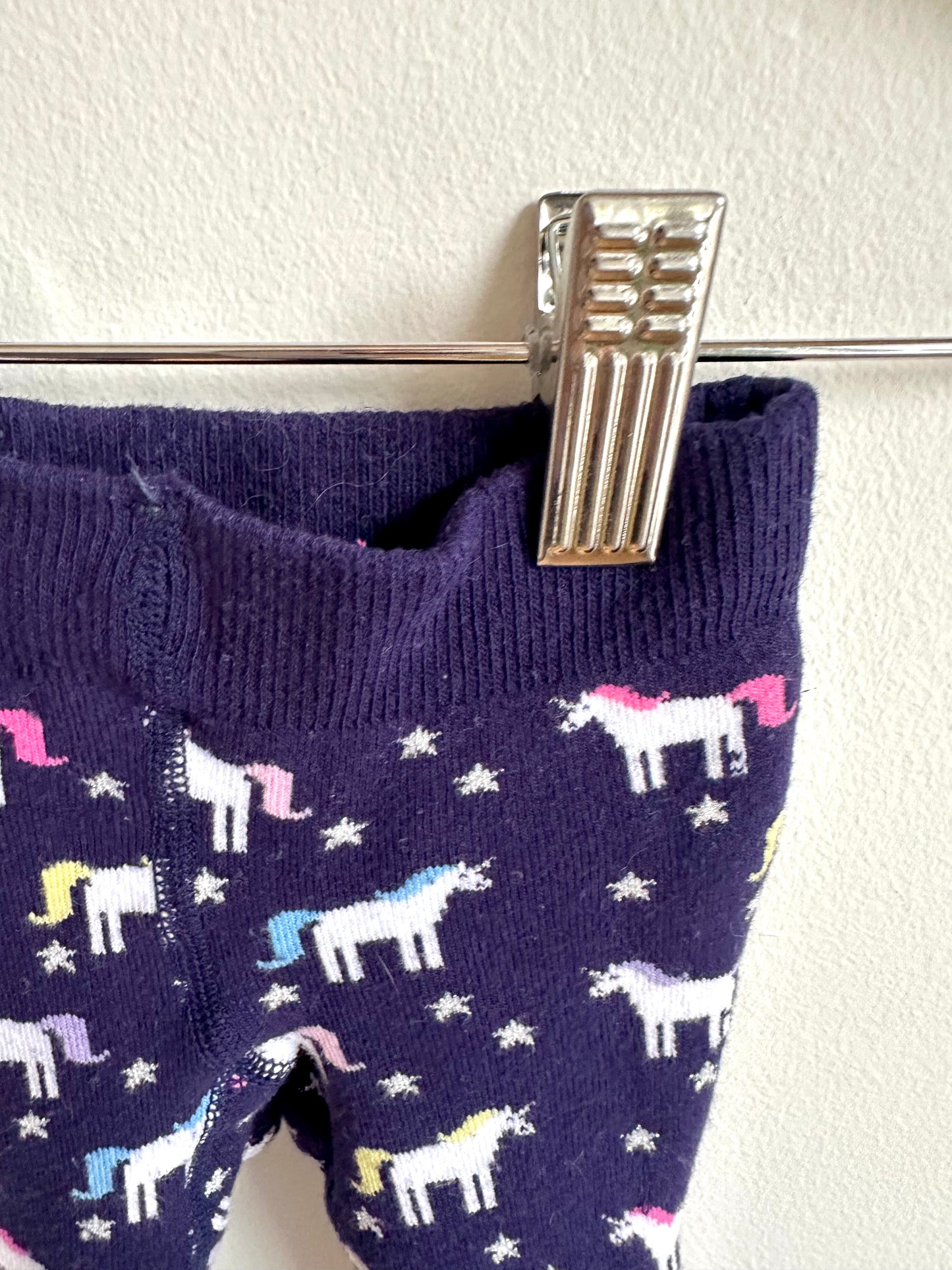 Navy Unicorn Tights / 6-12m?