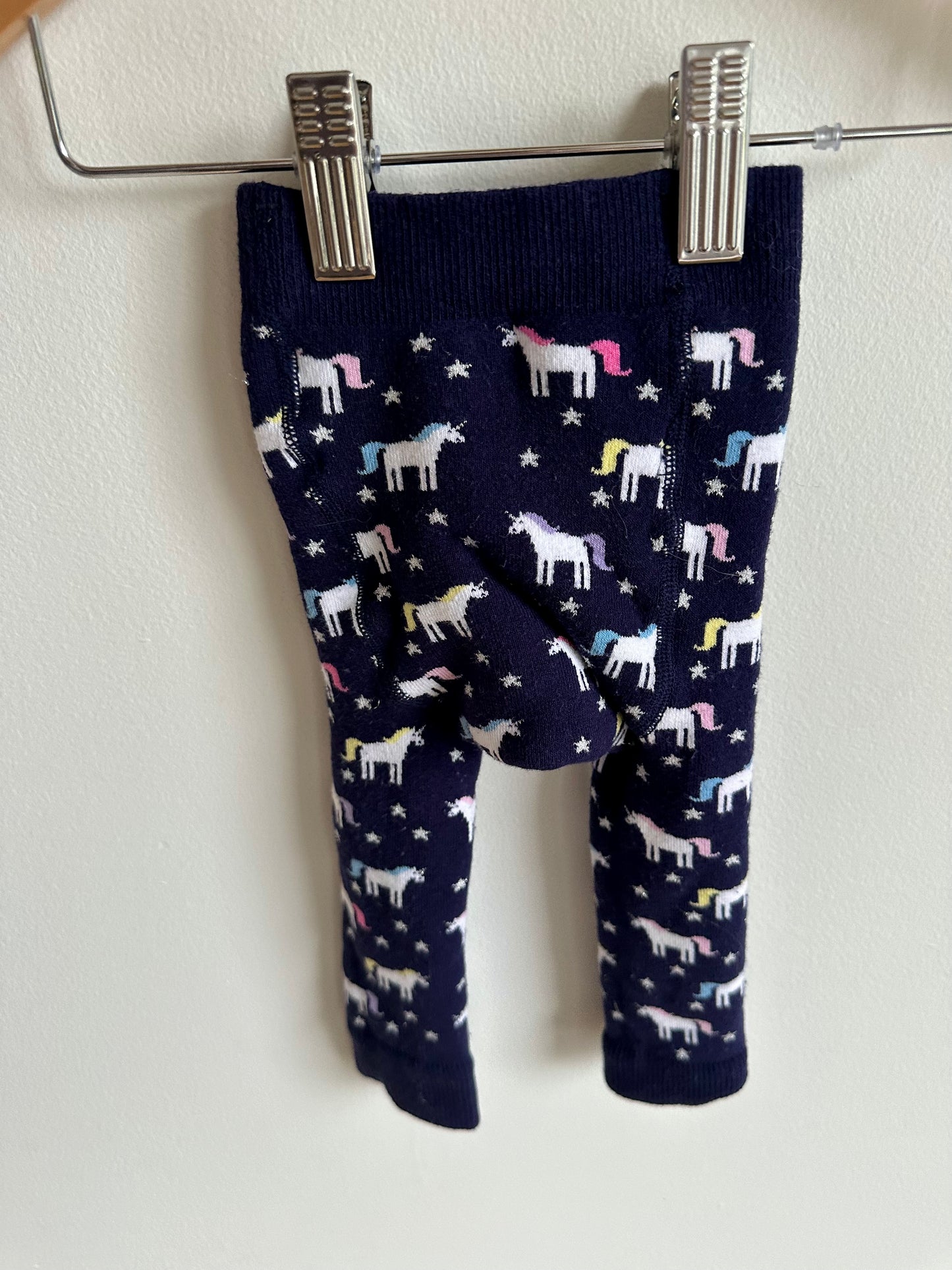 Navy Unicorn Tights / 6-12m?