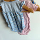 Blue Floral, Pink + Ruffle Sleeve Bodysuits (3) / 3m