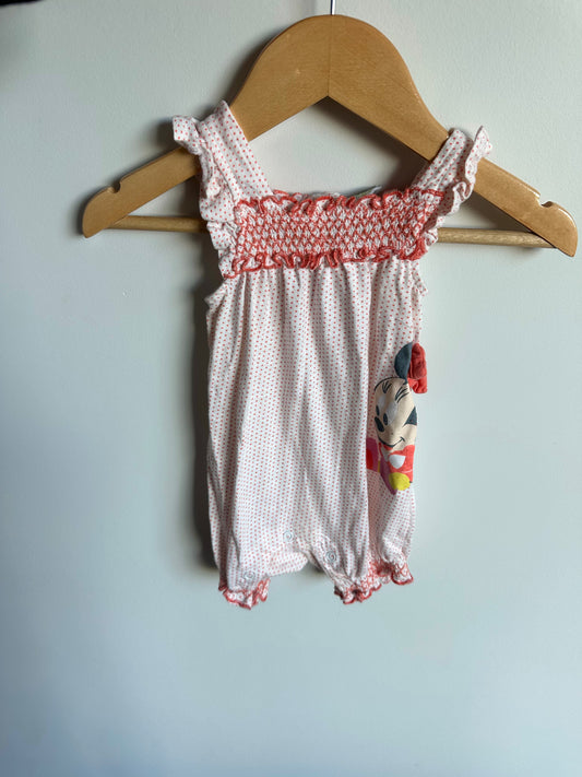 Minnie Dotted Romper / 6m