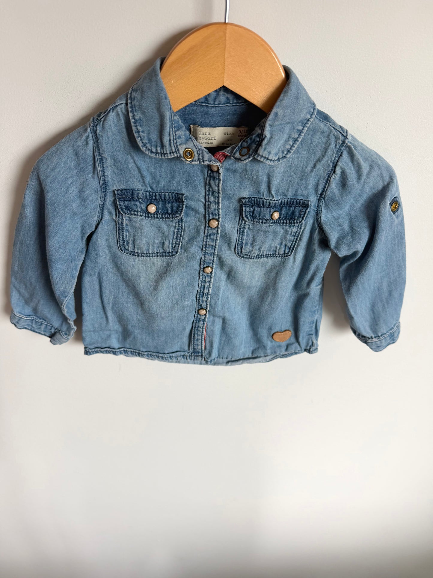 Zara Denim Like Snap Top / 9-12m