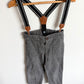 Grey Chevron Pants with Suspenders / 3T