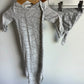 Leaf Pattern Gown + Hat / 0-3m