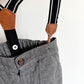 Grey Chevron Pants with Suspenders / 3T