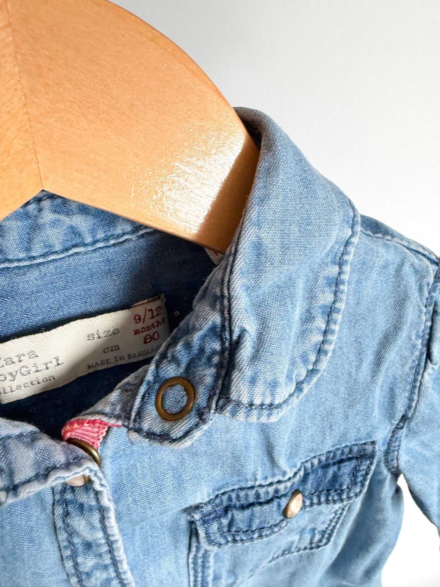 Zara Denim Like Snap Top / 9-12m