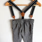 Grey Chevron Pants with Suspenders / 3T