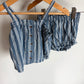 Striped Blue Top + Shorts Set / 18-24m