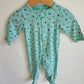 Footed Blue Floral Sleeper / 3-6m