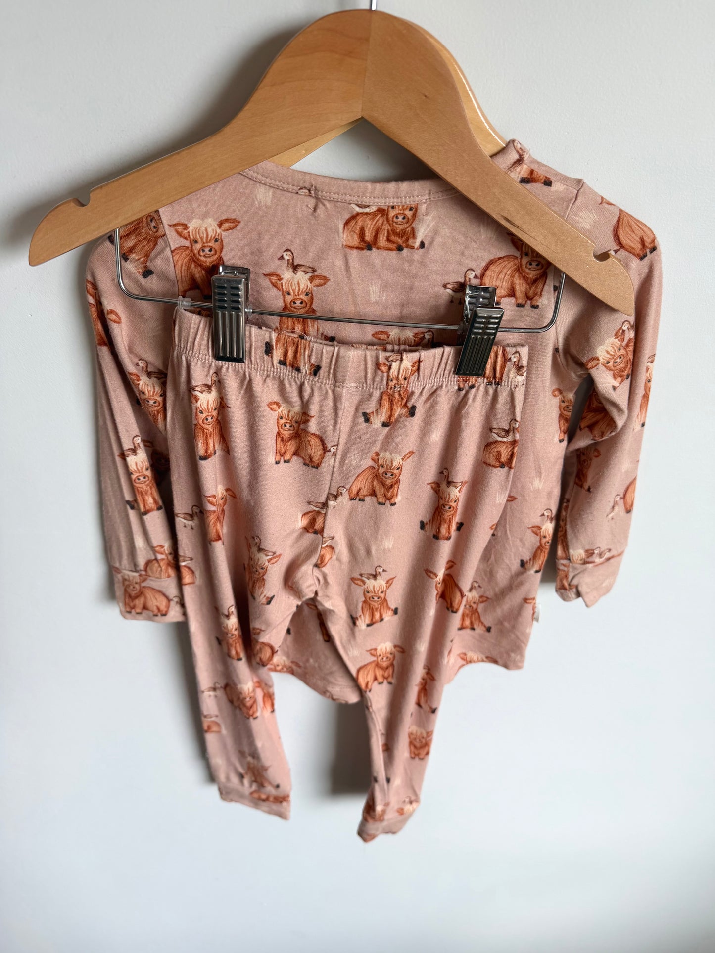 Bambi & Birdie Bamboo Highland Cow PJ Set / 18-24m