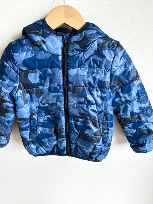 Blue Camo Puffy Jacket / 4T