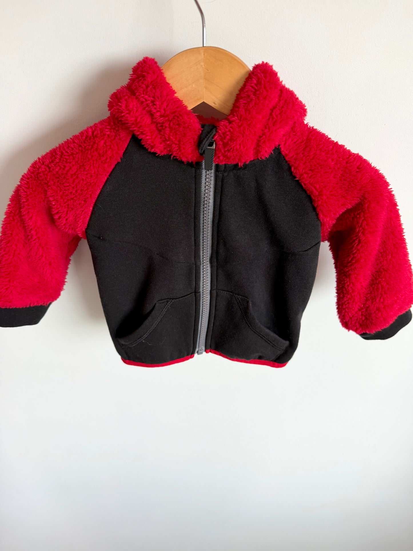 Red + Black Hoodie / 3-6m