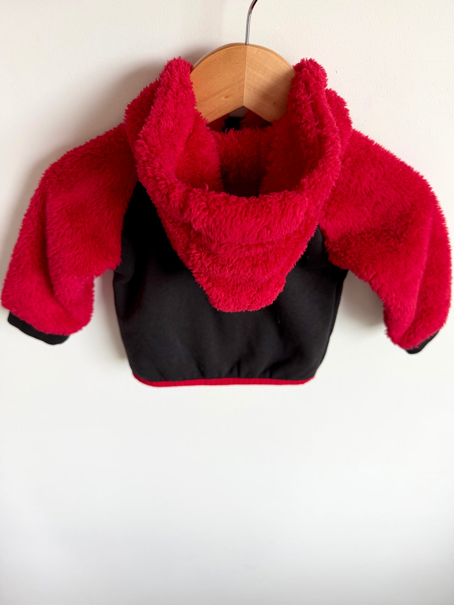 Red + Black Hoodie / 3-6m