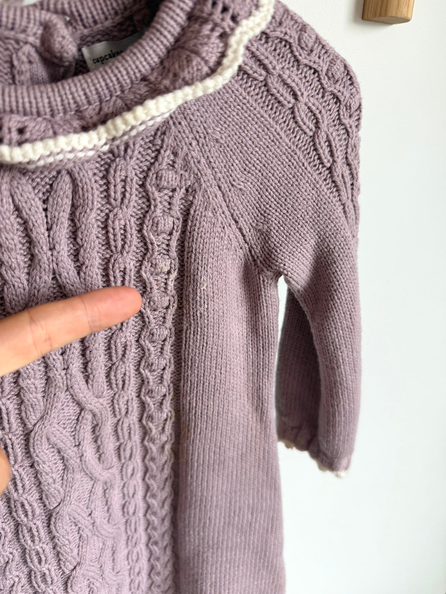 Purple Knit Dress + Hat Set (PLAY) / 12m
