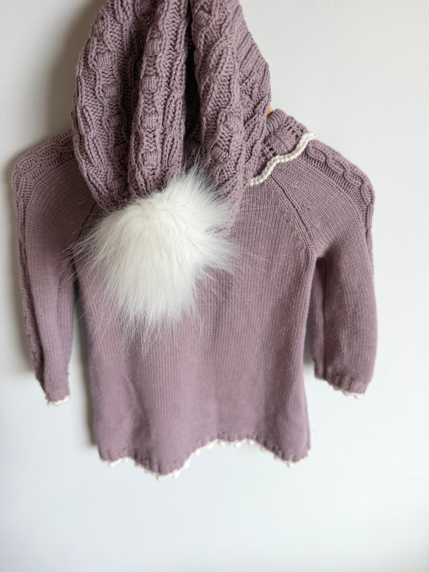 Purple Knit Dress + Hat Set (PLAY) / 12m