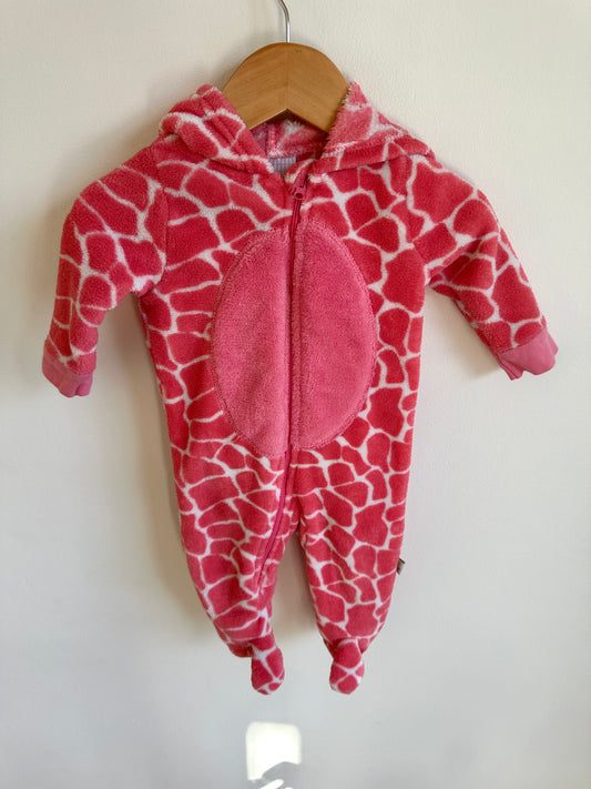 Giraffe Pink Jumpsuit / 0-3m