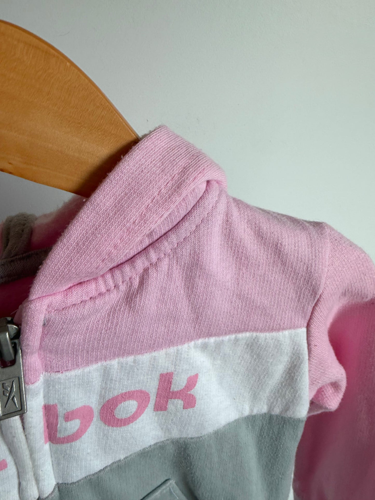 Pink + Grey Reebok Zip Hoodie / 24m
