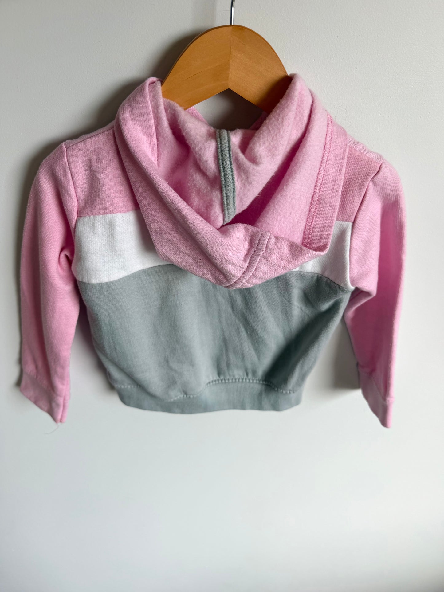 Pink + Grey Reebok Zip Hoodie / 24m