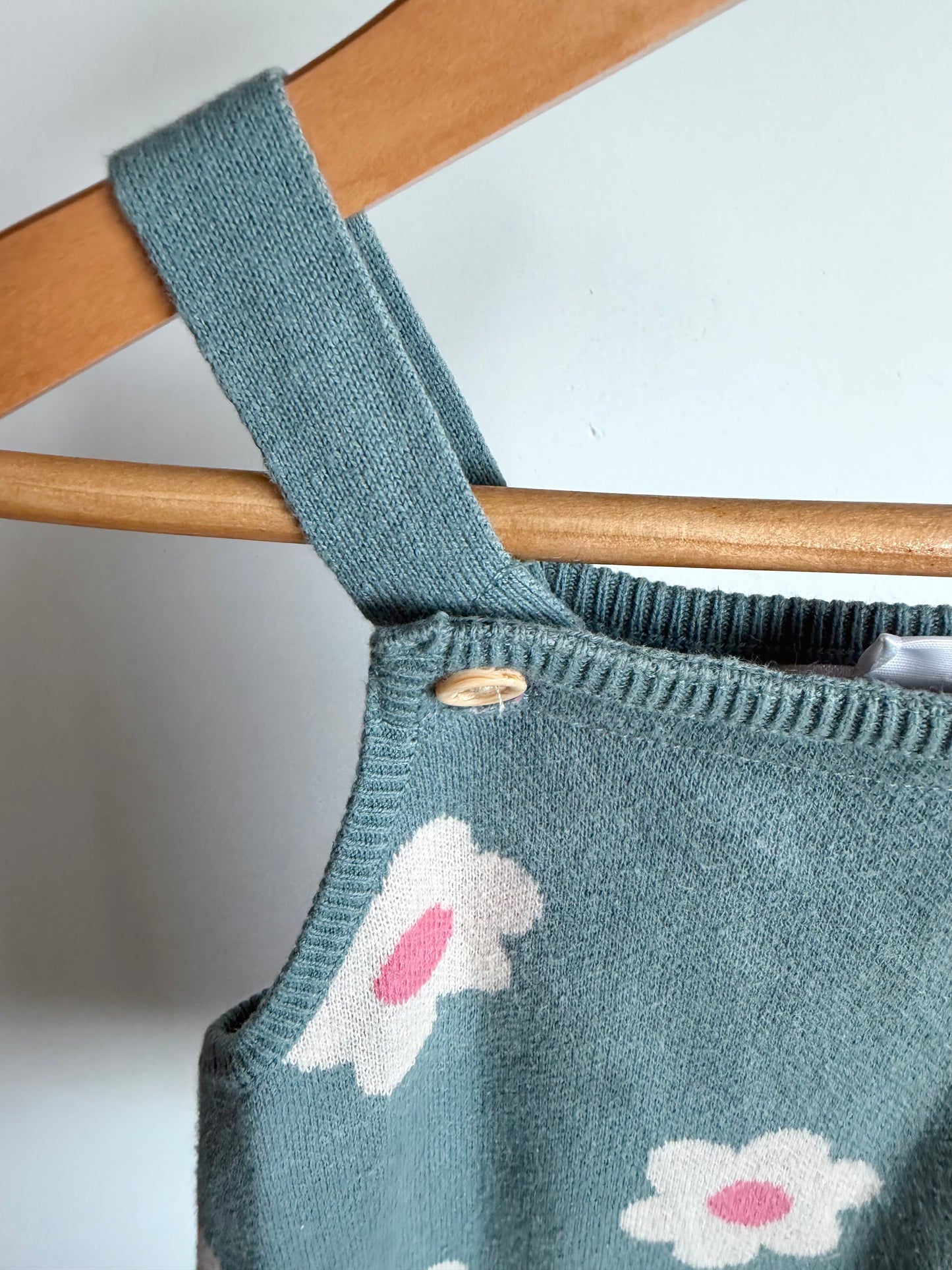 Blue Knit Daisy Dress / 18-24m
