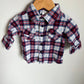 Plaid Button Up Collared Top / 3-6m