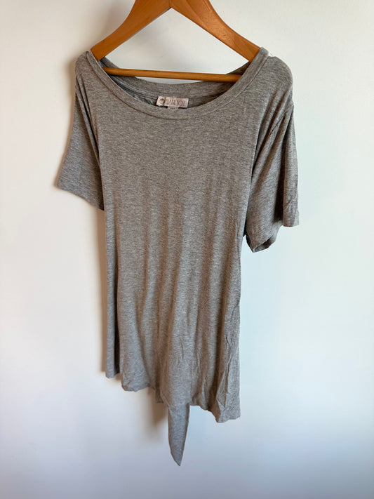 Grey Maternity Top with Tie / Small