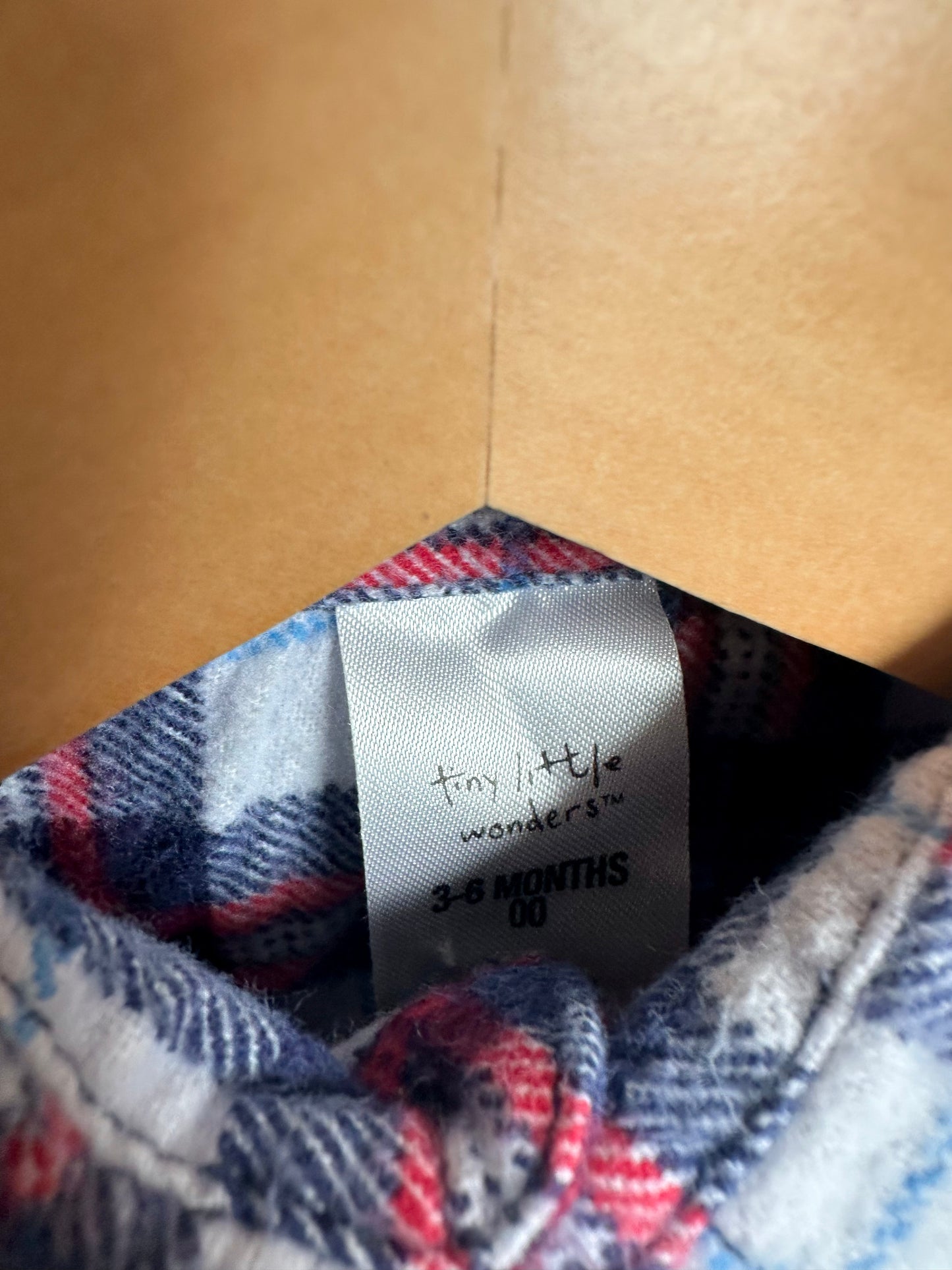 Plaid Button Up Collared Top / 3-6m