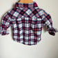 Plaid Button Up Collared Top / 3-6m